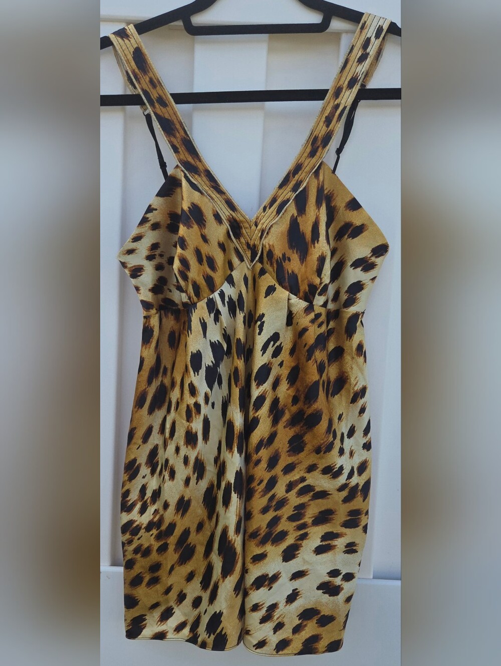 Victoria’s Secret Y2K Women’s Leopard Print Satin Chemise Nightgown Size M